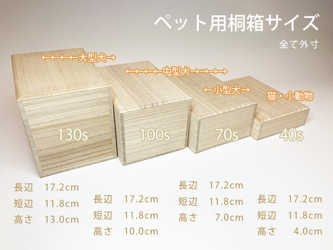 ペット用桐箱サイズ
